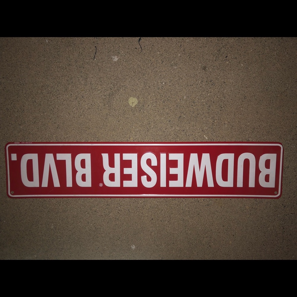 Budweiser aluminum sign